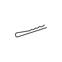 Bobby pin icon Thin line art isolated