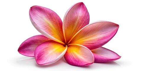 Pink plumeria flower isolated on white background
