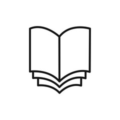 Book open icon Thin line art isolated