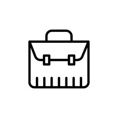 Briefcase icon Thin line art isolated