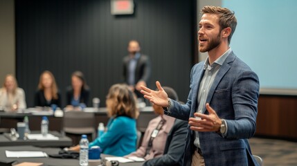 Obraz premium Engaging Interactive Business Workshop Session