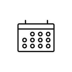 Calendar icon Thin line art isolated