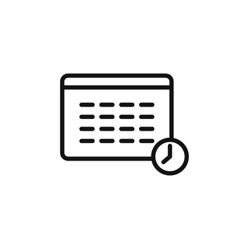recommend clip art: Calendar clock icon Thin line art isolated