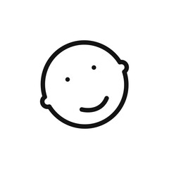 Child face icon Thin line art isolated