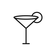 Cocktail icon Thin line art isolated
