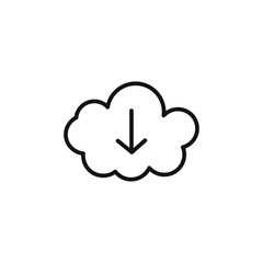Cloud upload icon Thin line art isolated