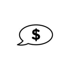 Comment dollar icon Thin line art isolated