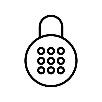 recommend clip art: Code lock icon Thin line art isolated