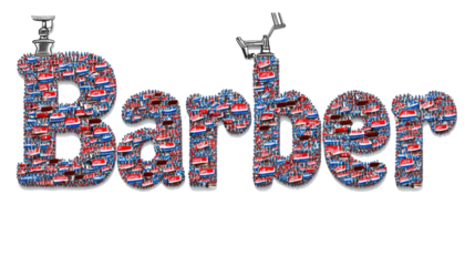 Typography Created With Barber Tools on White Background Generative AI