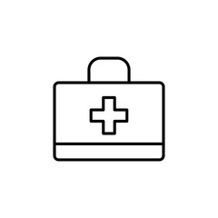 Doctor bag icon Thin line art isolated