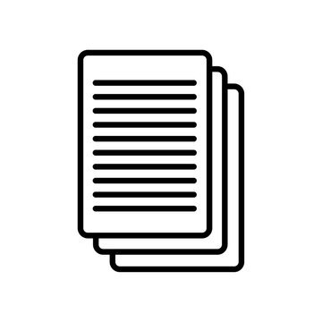 recommend clip art: Documents icon Thin line art isolated