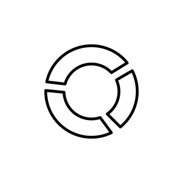 recommend clip art: Donut chart icon Thin line art isolated