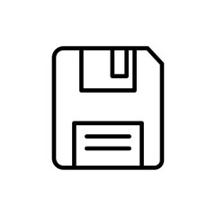 Floppy disk icon Thin line art isolated