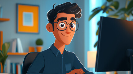 marketing executive brainstorming ideas on a whiteboard, exuding creativity and enthusiasm in a collaborative open-plan office setting