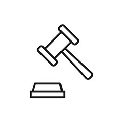 Gavel icon Thin line art isolated