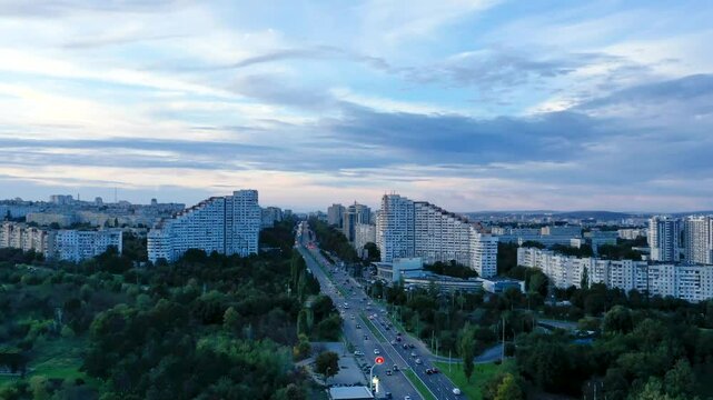 Chisinau city top view, Gate of city Chisinau