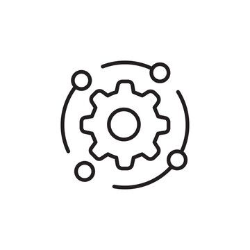 recommend clip art: Gear icon Thin line art isolated