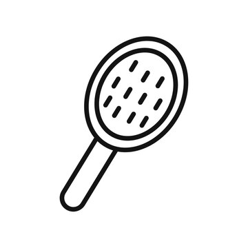 recommend clip art: Hair brush icon Thin line art isolated