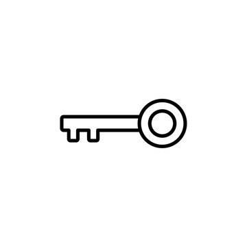 recommend clip art: Key icon Thin line art isolated