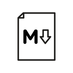 Markdown icon Thin line art isolated