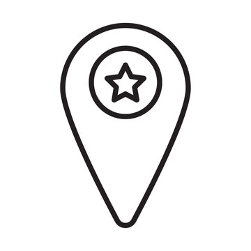 recommend clip art: Map marker icon Thin line art isolated