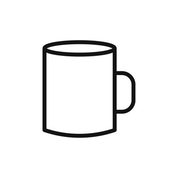 recommend clip art: Mug icon Thin line art isolated