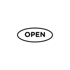 Open sign Thin line art isolated