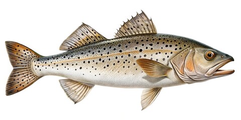 Obraz premium outline of Speckled Seatrout in various colors