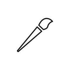 Paint brush icon Thin line art isolated
