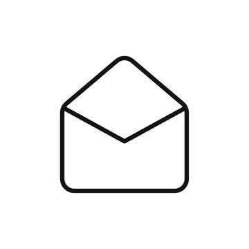 recommend clip art: Open envelope icon Thin line art isolated