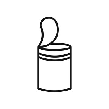 recommend clip art: Open tin can icon Thin line art isolated