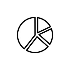 Pie chart icon Thin line art isolated