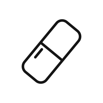recommend clip art: Pill Icon Thin line art isolated