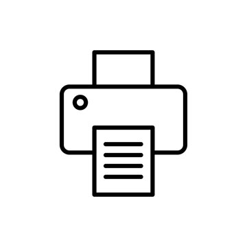 recommend clip art: Print icon Thin line art isolated