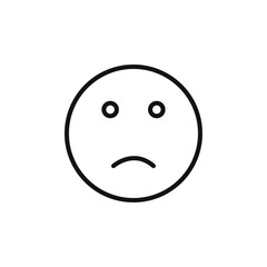 Sad icon Thin line art isolated