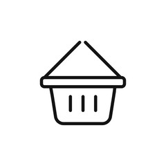 Shopping basket icon Thin line art isolated