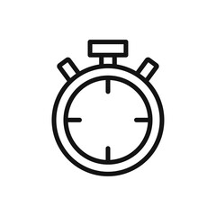 Stop watch icon Thin line art isolated