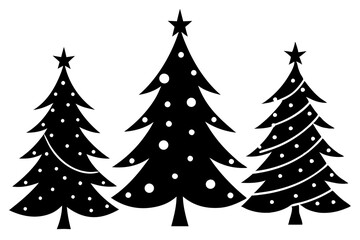set of christmas trees