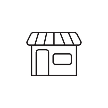 recommend clip art: Store icon Thin line art isolated