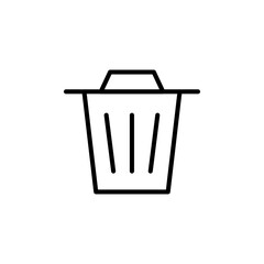 Trash icon Thin line art isolated