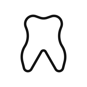 recommend clip art: Tooth icon Thin line art isolated