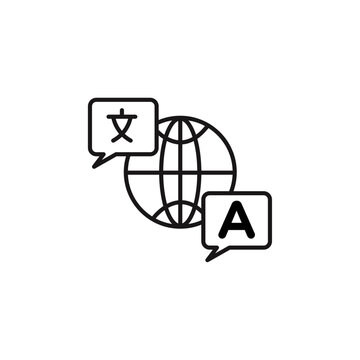 recommend clip art: Translation icon Thin line art isolated
