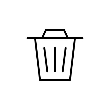 recommend clip art: Trash icon Thin line art isolated
