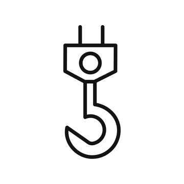 recommend clip art: Winch hook icon Thin line art isolated
