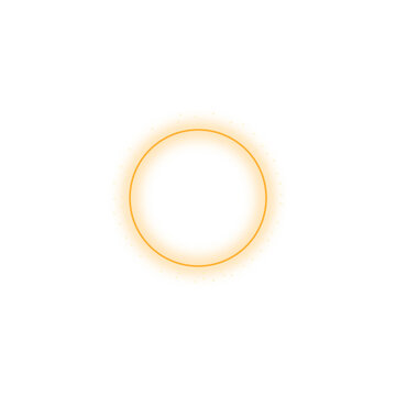 Golden glowing circle frame with glitter