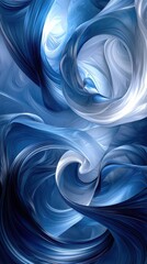 Abstract background with swirling blue and white patterns creating a dynamic and mesmerizing visual effect