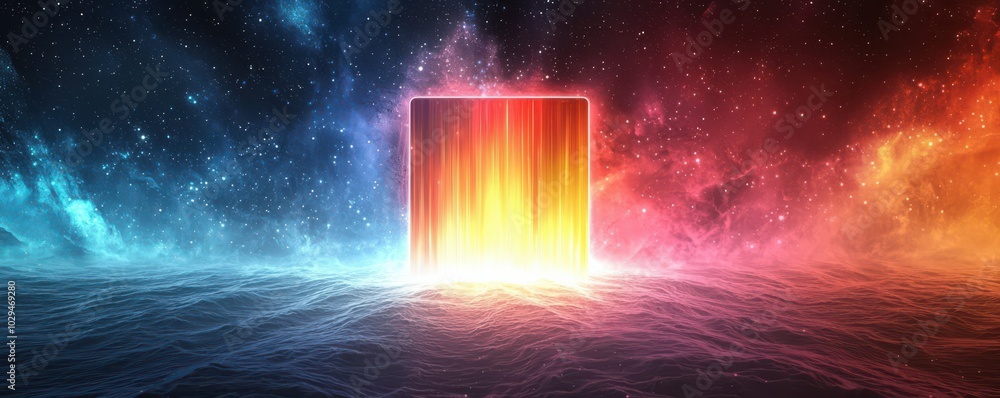 Poster vibrant abstract background with cosmic energy and dynamic motion in vivid colors creating a sense o