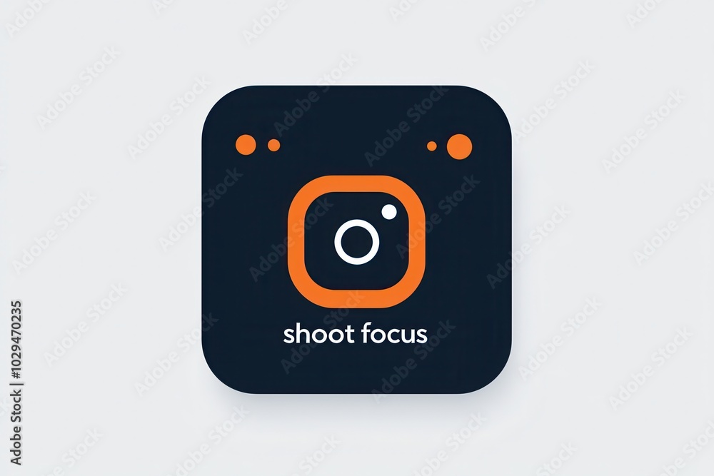 Poster mobile app icon with rounded corners featuring a vibrant orange circle on a dark background with mod