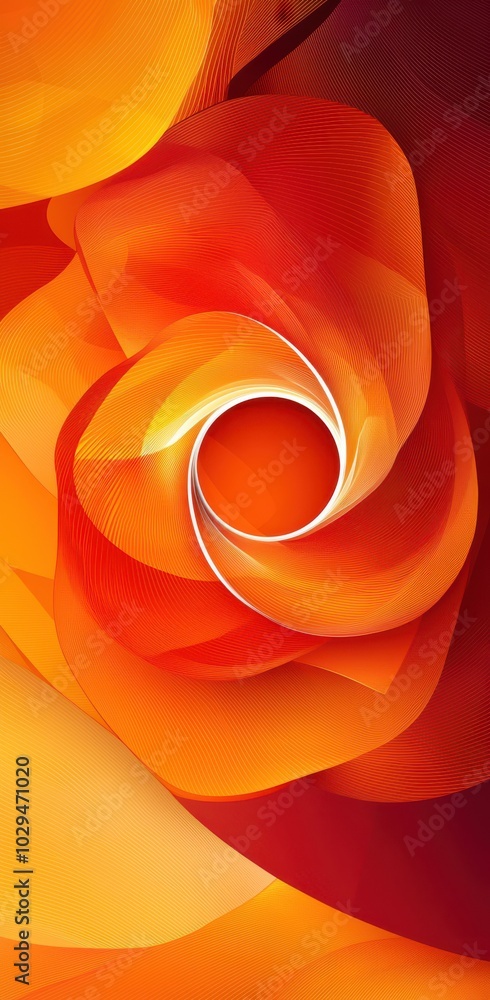 Aufkleber abstract orange gradient background with smooth rounded waves and flowing patterns creating a vibran