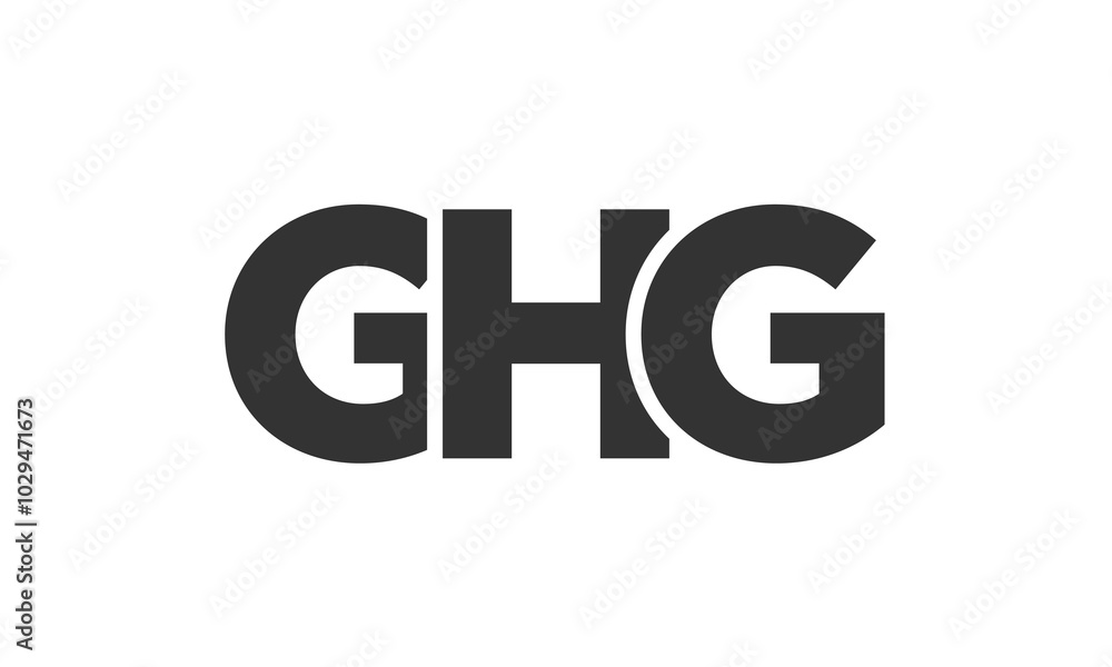 Poster ghg logo design template with strong and modern bold text. initial based vector logotype featuring s